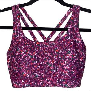 Lululemon H2O Energy Bra Paradise Camo Regal Plum 6